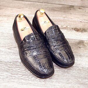 $499 Nordstrom Florsheim Imperial CAIMAN Alligator 8.5 EEE Wide * add $15 Trees